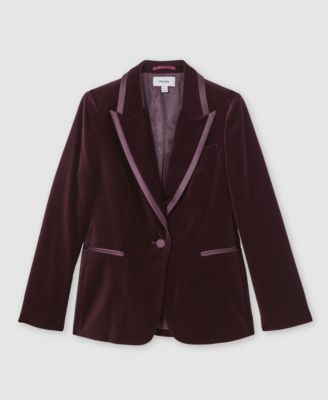 Women's Elia Velvet Single-Breasted Suit Blazer