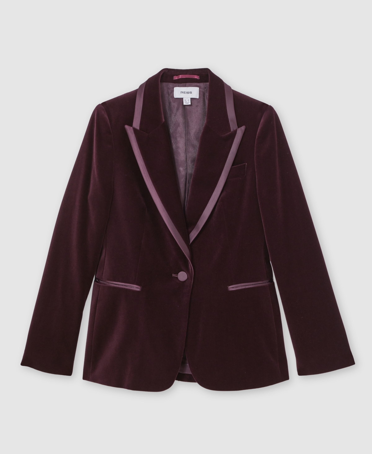 Reiss Women's Elia Velvet Single-Breasted Suit Blazer