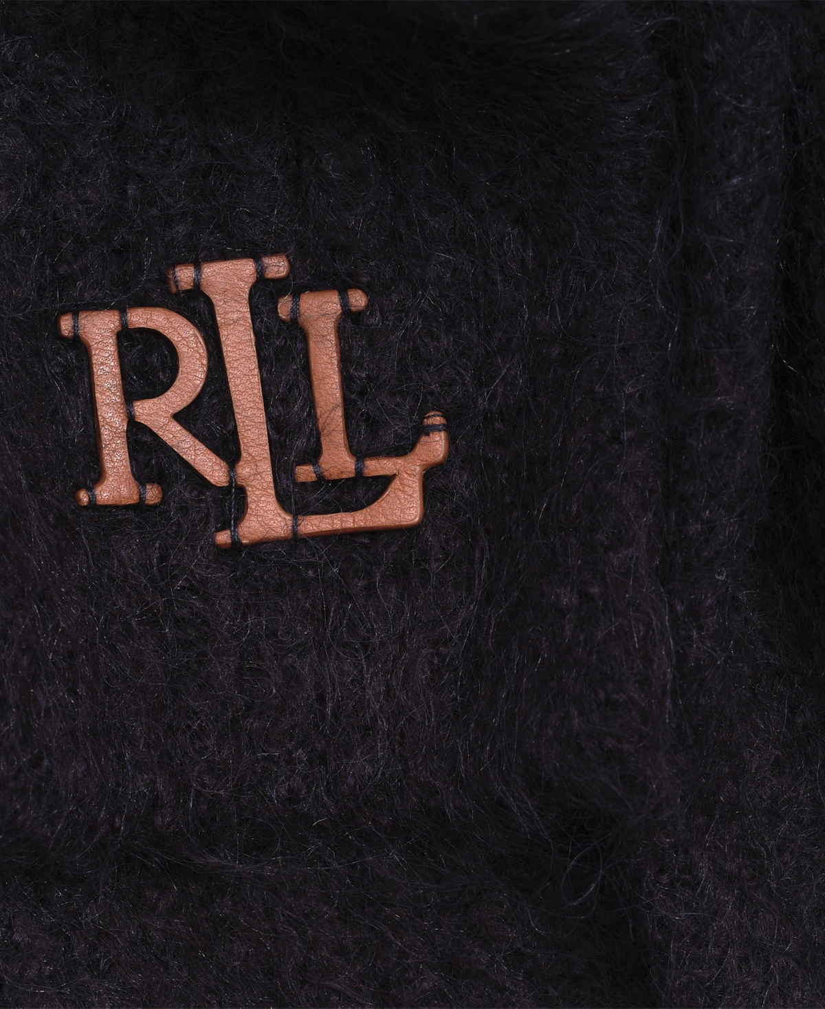 Lauren Ralph Fisherman Rib with Leather Logo Scarf