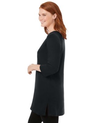 Women's Within Perfect Three-Quarter-Sleeve Scoopneck Tunic Top