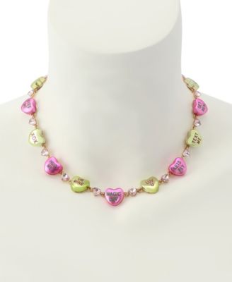 Faux Stone Sweetheart Collar Necklace