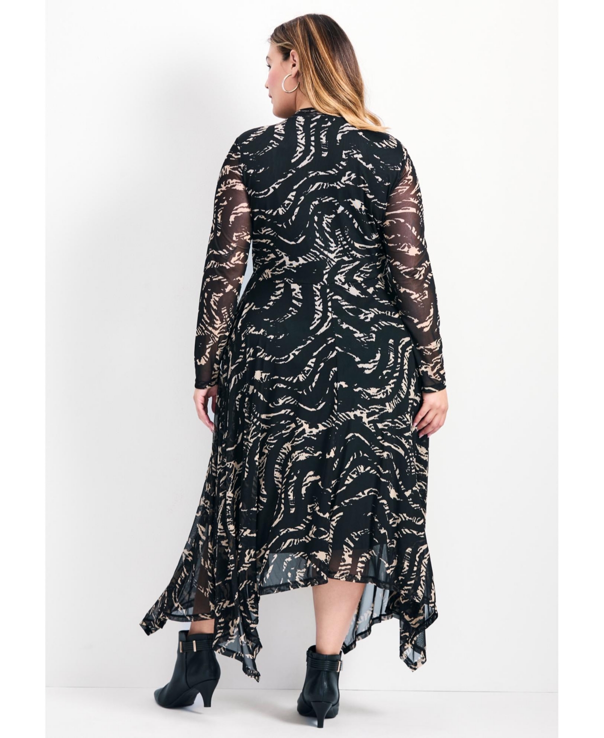 Avenue Women's Mere Mesh Printed High Neck Dress