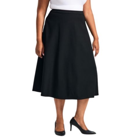 Женская юбка AVENUE Plus Size Jada Ponte Swing, цвет: Чёрный