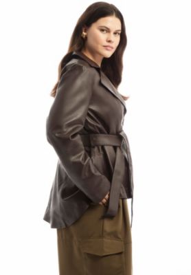 Women's June and Vie High-Low Peplum Leather Jacket