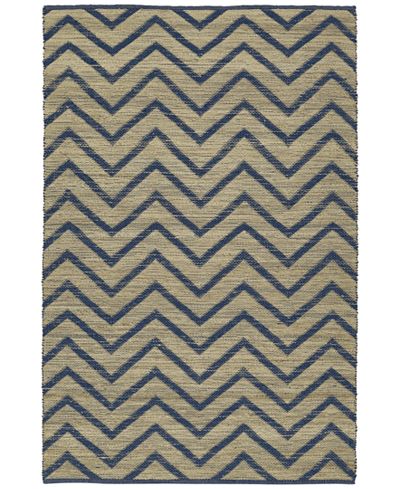 D Style Reversible Jute Chevron Navy Area Rugs