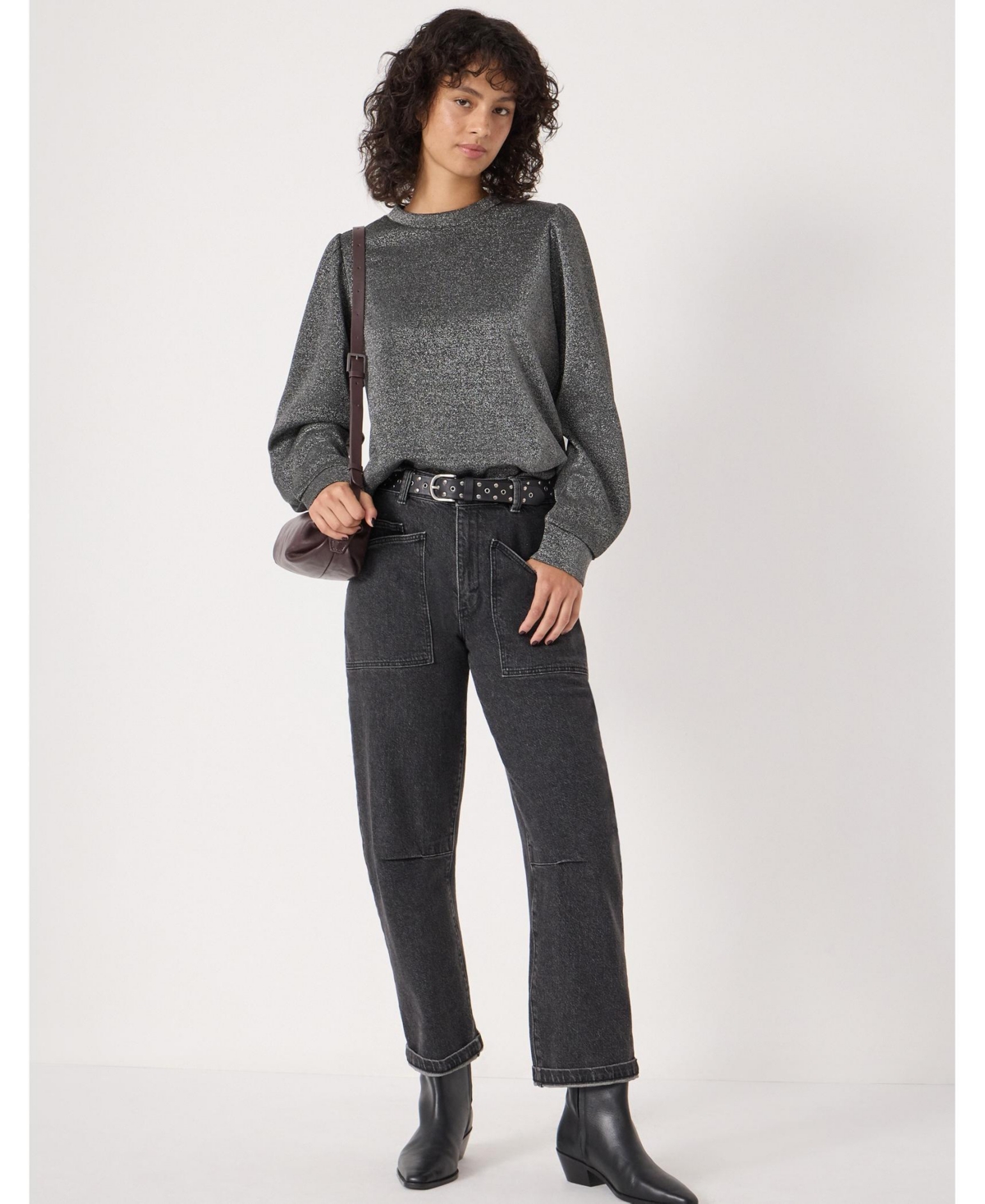 Hush Women's Emily Sparkle Puff Sleeve Jersey Top