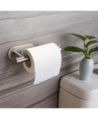  6.2"×2.6" Paper Holder Self Adhesive - Adhesive Comfort Room Roll Holder no Drilling for Bathroom Stainless Steel Brushed