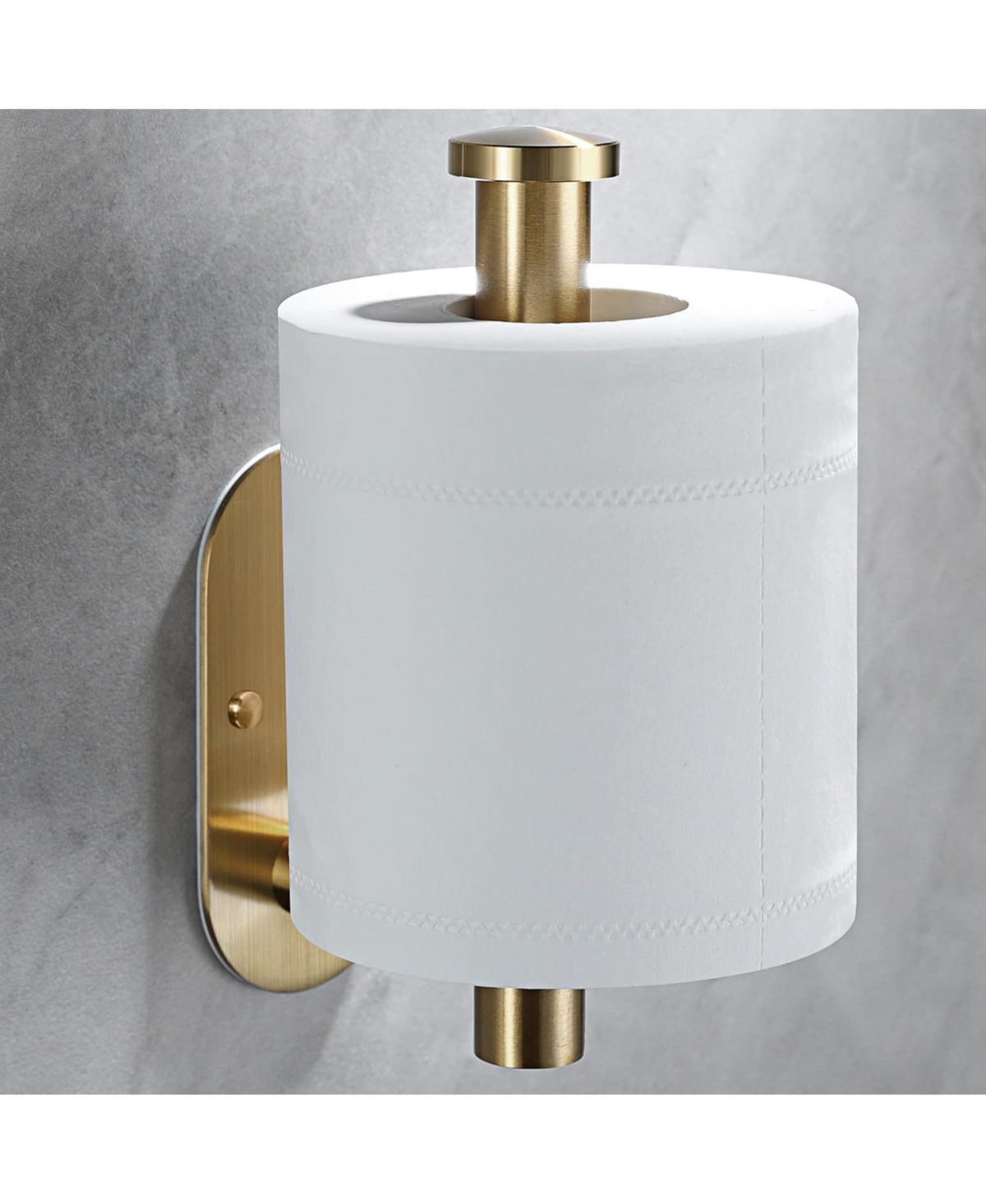 Adhesive Paper Holder - Brushed Brass Comfort Room Roll Holder Stick on Wall for Bathroom, Sus 304 Stainless Steel