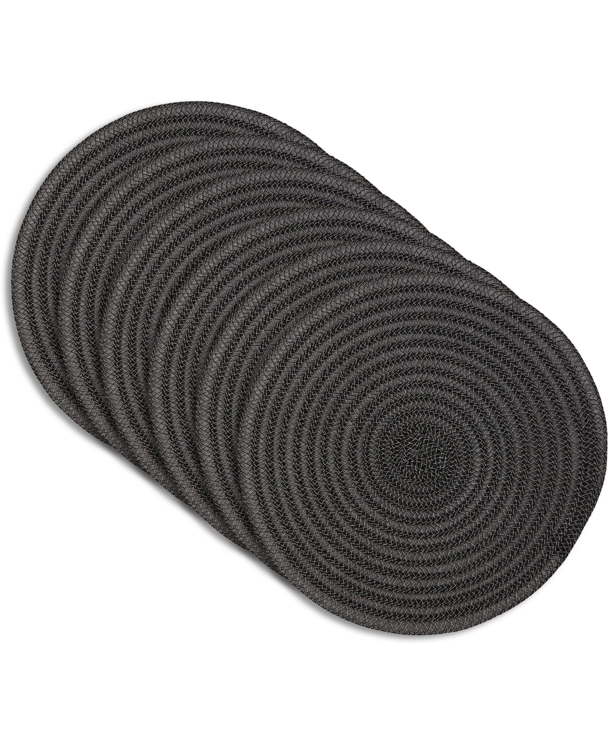 Dainty Home Urban Weave 15" Round Woven Placemats Set of 6 Durable Reversible Non-Slip Table Mats