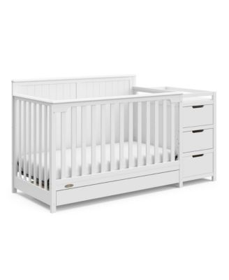 Hadley 5-in-1 Convertible Crib and Changer with Drawer (White)