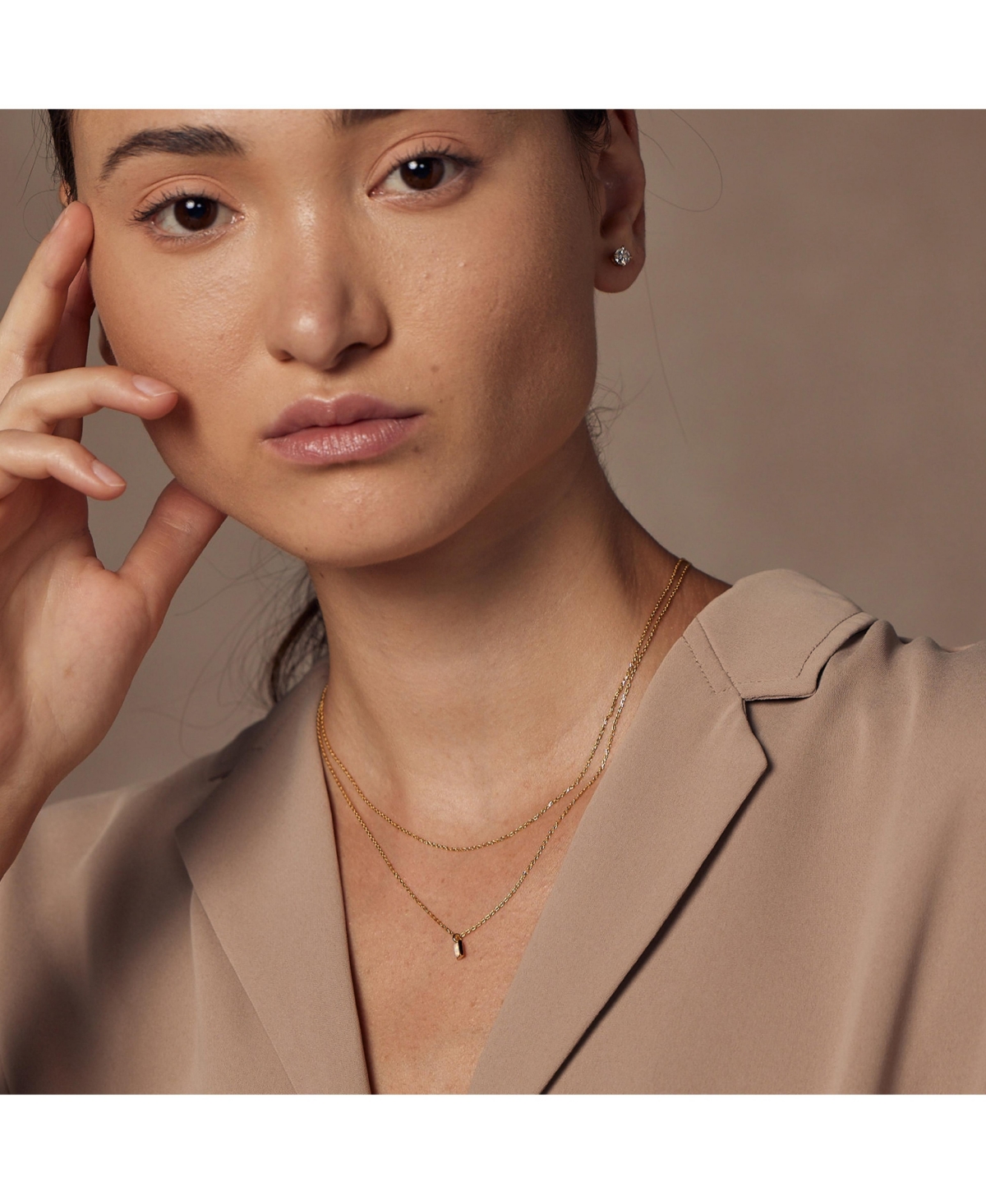 Sterling Silver 18k Gold Plated Elayna Two Pre-Layered Opal Set Necklace – Delicate Statement, Sun-Kissed Style