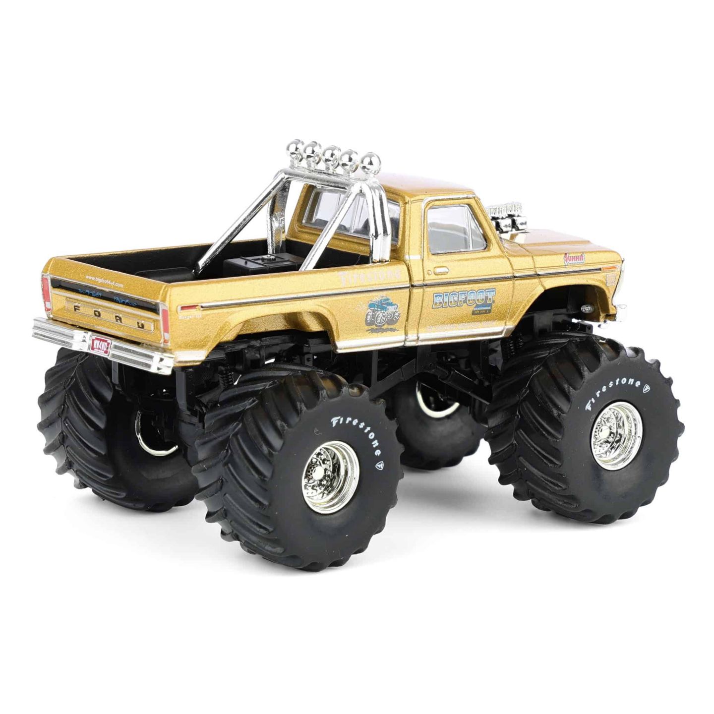 Детская игрушка Greenlight Collectibles 1:64 Scale Bigfoot #1 Kings of Crunch Die-Cast Collectible Monster Truck Toy, цвет: Золотой — фото 3