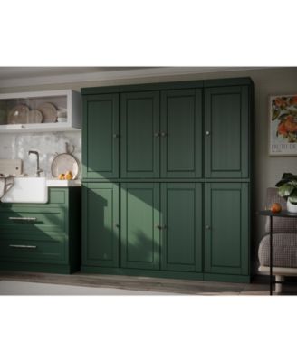 100% Solid Wood Pantry Cabinet, Shaker Doors, 2 Drawers, Adjustable Shelves, 65" Wide, 71.5" Tall