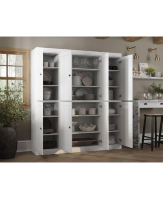 100% Solid Wood 65" Pantry Cabinet with Shaker Doors & Adjustable Shelves