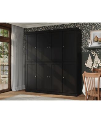 100% Solid Wood Pantry Cabinet, Raised Panel Doors, Adjustable Shelves, 65" Wide, 71.5" Tall