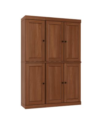 100% Solid Wood Tall Kitchen Pantry Cabinet with Raised Panel Doors