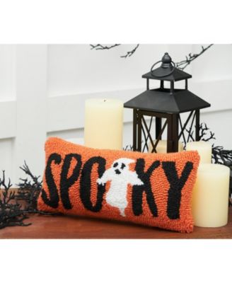 Ghost Halloween Hooked Petite Accent Pillow 6" x 12