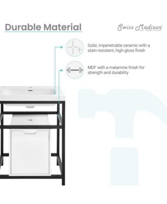 24" MDf Freestanding Bathroom Vanity With Sink Top