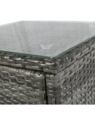 5pcs Outdoor Patio Furniture Set All Weather Wicker Conversation Set