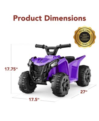 6V Kids Ride-On 4-Wheeler Quad ATV Car w/ 1.8mph Max Speed, Treaded Tires