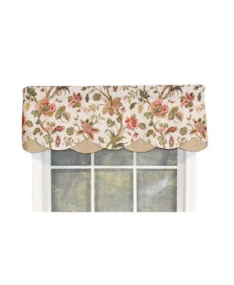 Gianna Petticoat 3" Rod Pocket Contrast Bottom Fabric Valance, 50" x 15"