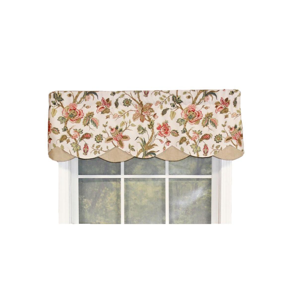 Rlf Home Gianna Petticoat Valance Red. 3"Rod Pocket, Contrast Bottom fabric. 50"W x 15"L