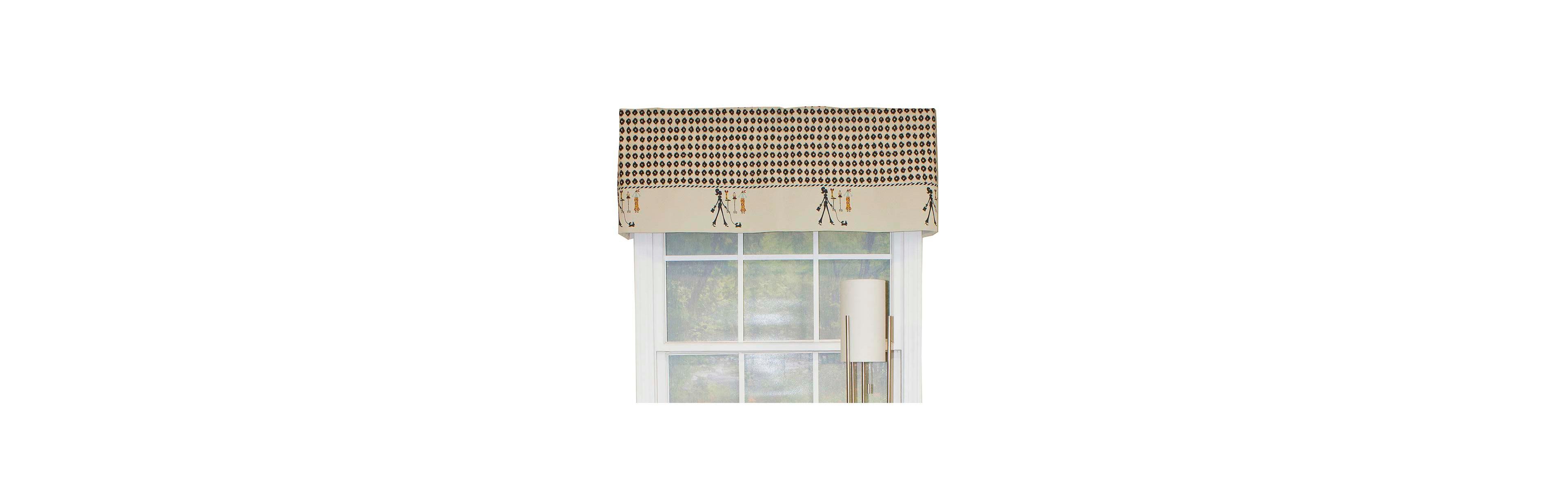Rlf Home Shopaholic Window Treatment Banded Premium Quality Valance 3" Rod Pocket 50" x 16" Ivory