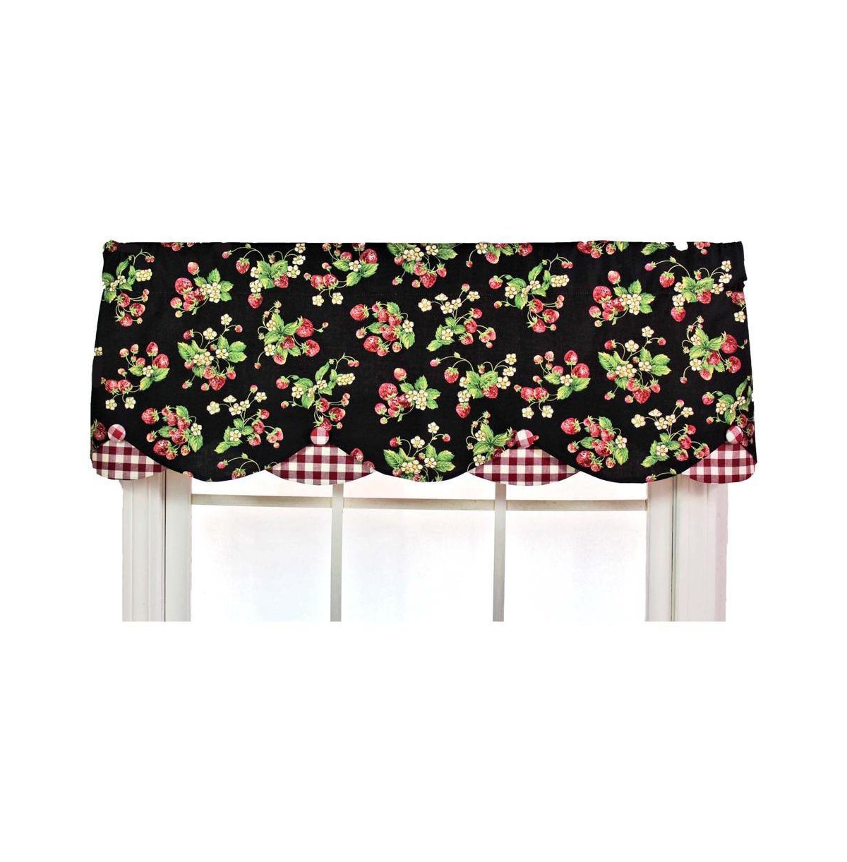Strawberry Style Fields Petticoat 3" Rod Pocket Valance 50" x 15" Black by Rlf Home