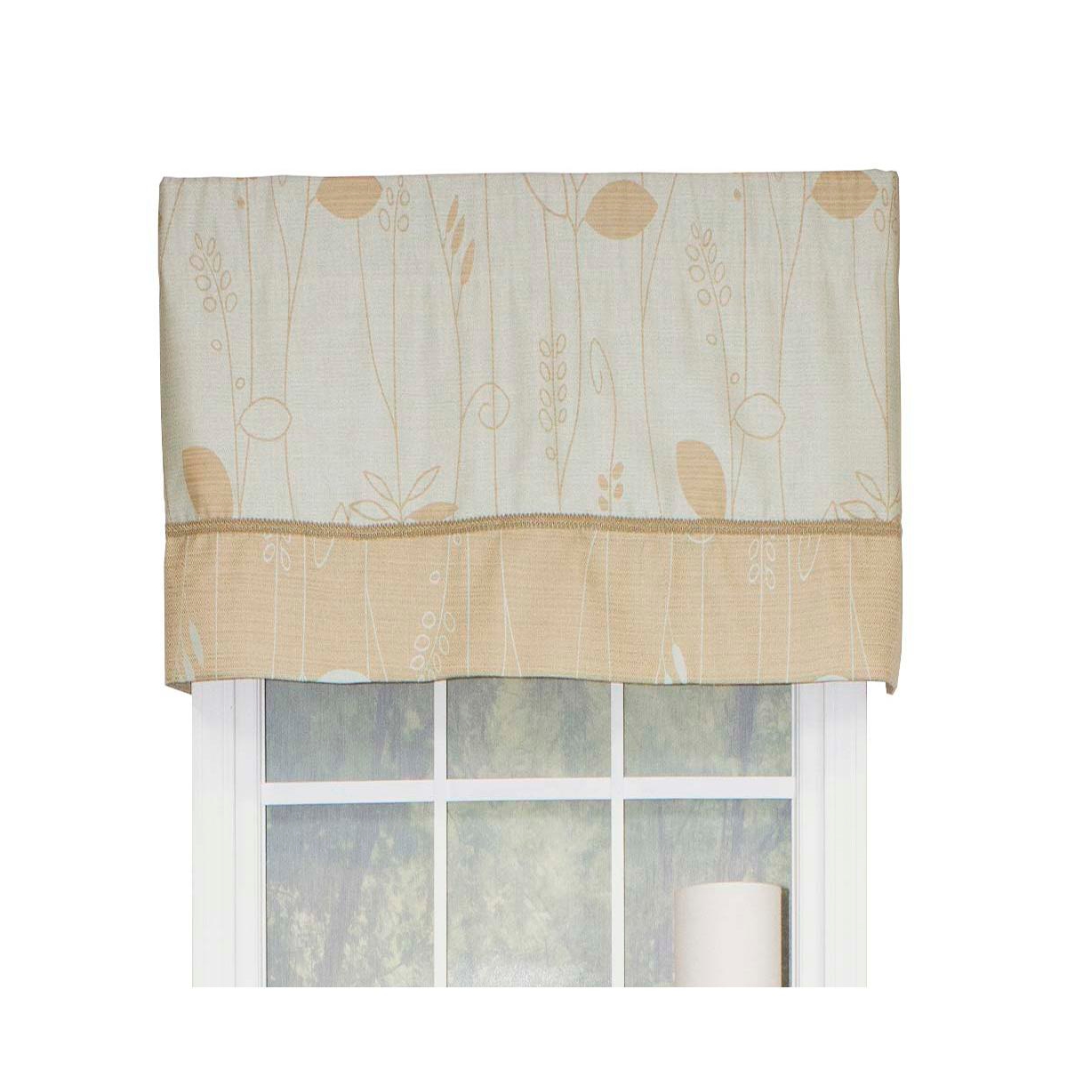 Rlf Home Aquarelles Window Treatment Banded Premium Quality Valance 3" Rod Pocket 50" x 16" Aqua Mist