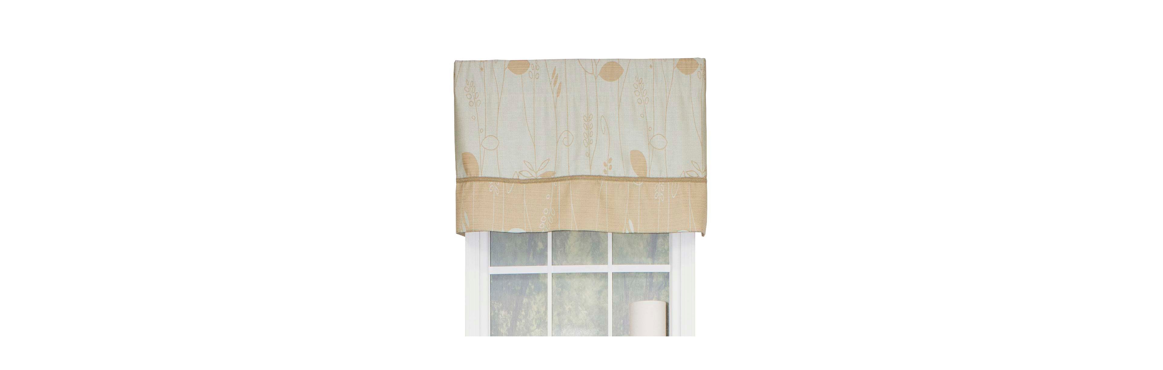 Rlf Home Aquarelles Window Treatment Banded Premium Quality Valance 3" Rod Pocket 50" x 16" Aqua Mist