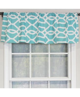 Moroccan Tailored 100% Cotton with Fully Lined 3" Rod Pocket Valnance for Windows 50" x 14" Turquoise