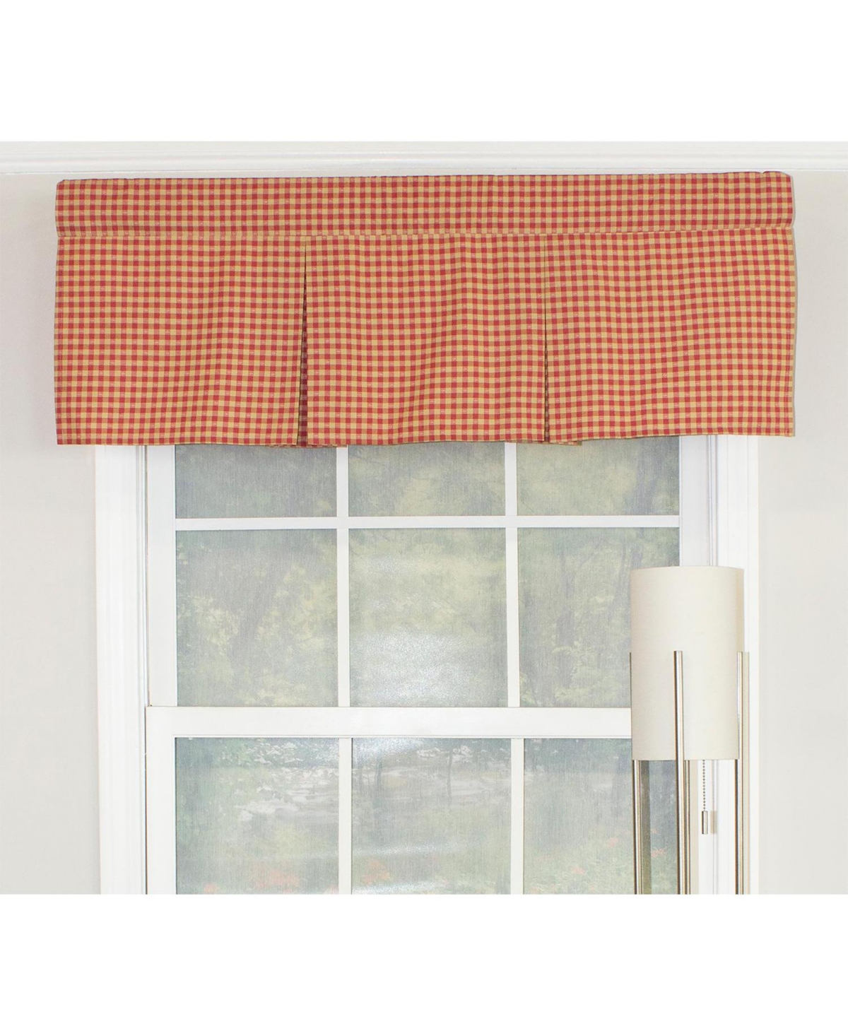 Rlf Home Le Fleur Pleated 100% Cotton with Fully Lined 3" Rod Pocket Valnance for Windows 42" x 15" Coral