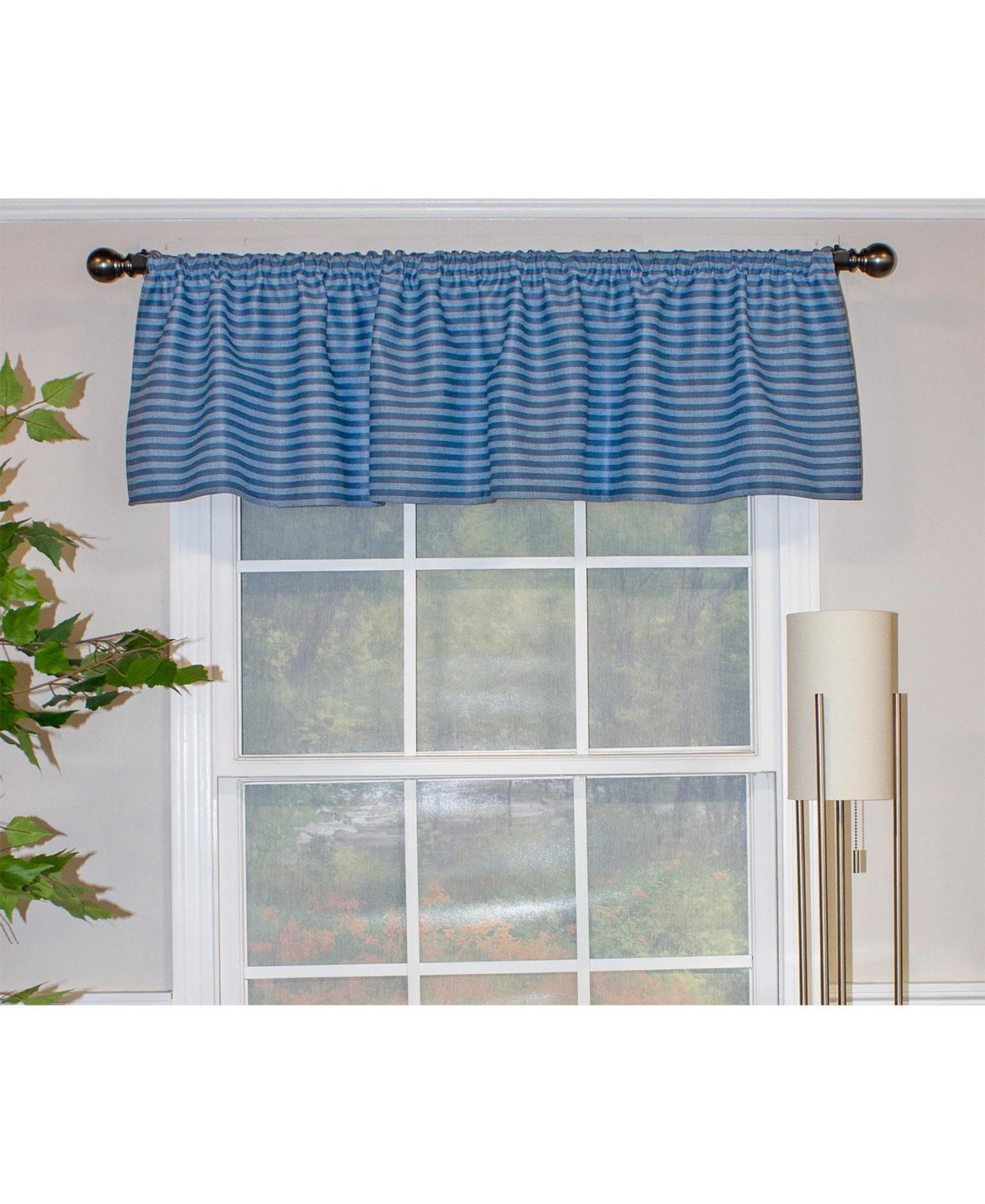 Rlf Home Serpentine Tailored 100% Cotton with Fully Lined 3" Rod Pocket Valnance for Windows 50" x 14" Sky