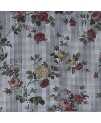 Flower Grid Tailored 100% Cotton with Fully Lined 3" Rod Pocket Valnance for Windows 50" x 14" Chetwode
