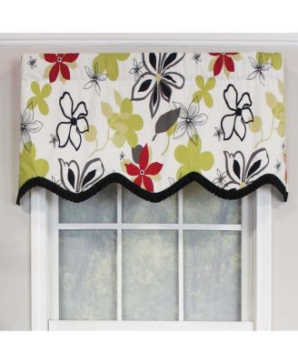 Aria Ruffled Window Treatment Provance Premium Quality Valance 3" Rod Pocket 50" x 17" Multi/Ivory