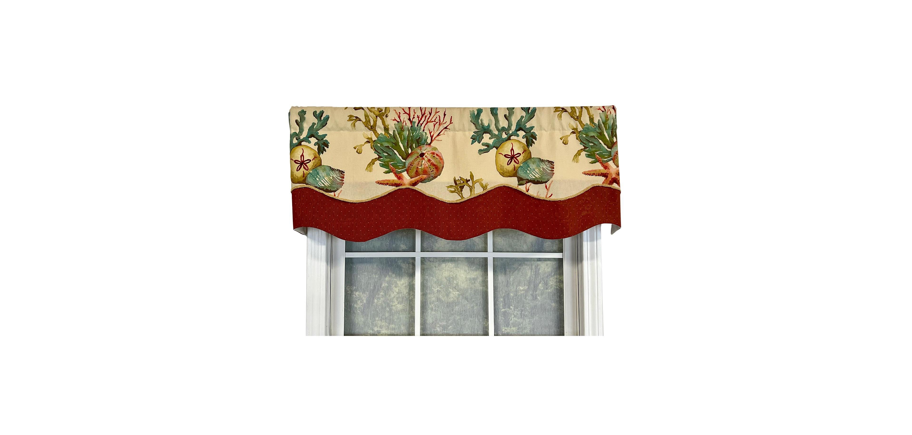 Rlf Home Seabed Glory Window Treatment Premium Quality Valance 3" Rod Pocket