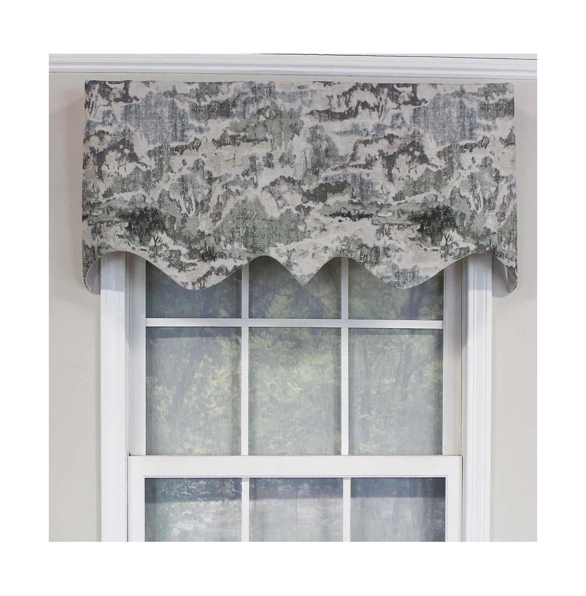 Rlf Home Horizon Elevate Living Space Regal Elegant Valance Premium Window Treatment 3" Rod Pocket 50" x 17" Smoke Gray