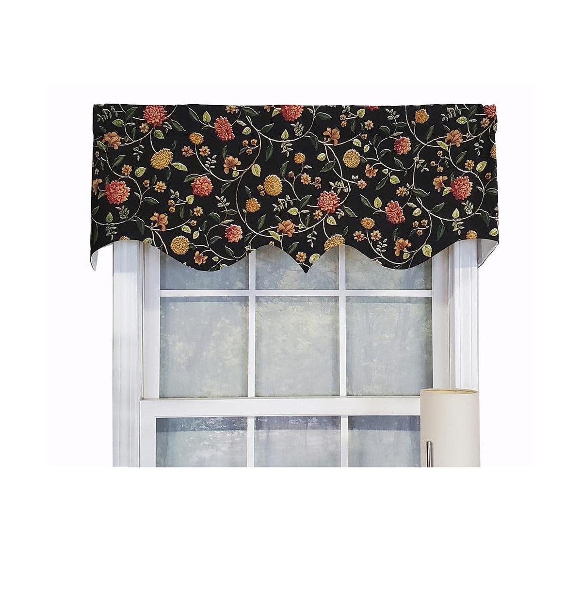 Rlf Home Modern Design Classic Nightfall Regal Style Window Valance 50" x 17" Black