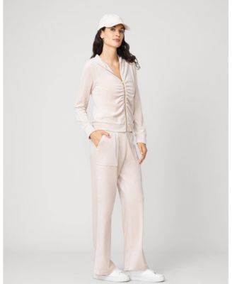 Women's Ruched Zip-Up Velour Set