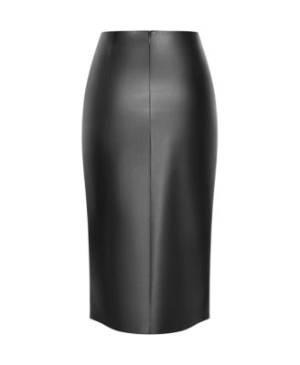Plus Size Petra Faux Leather Midi Skirt