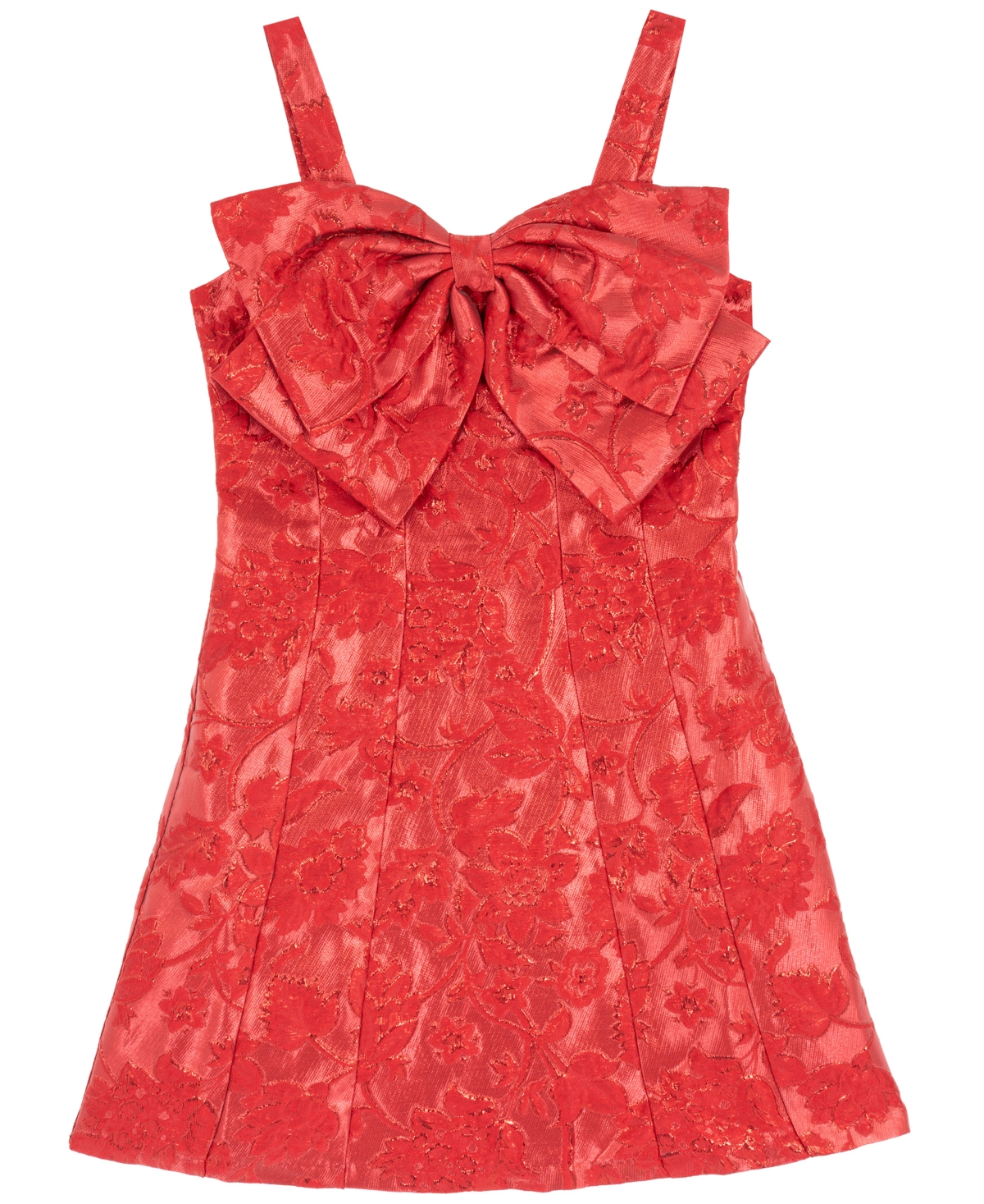 Rare Editions Girls 7-16 Brocade Paneled Bow Sleeveless Dress
