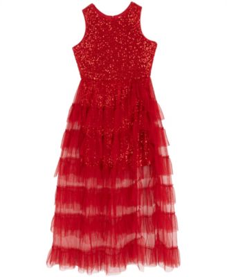 Rare Editions - Girls 7-16 Sequin Mesh Walk Through Sleeveless Dress