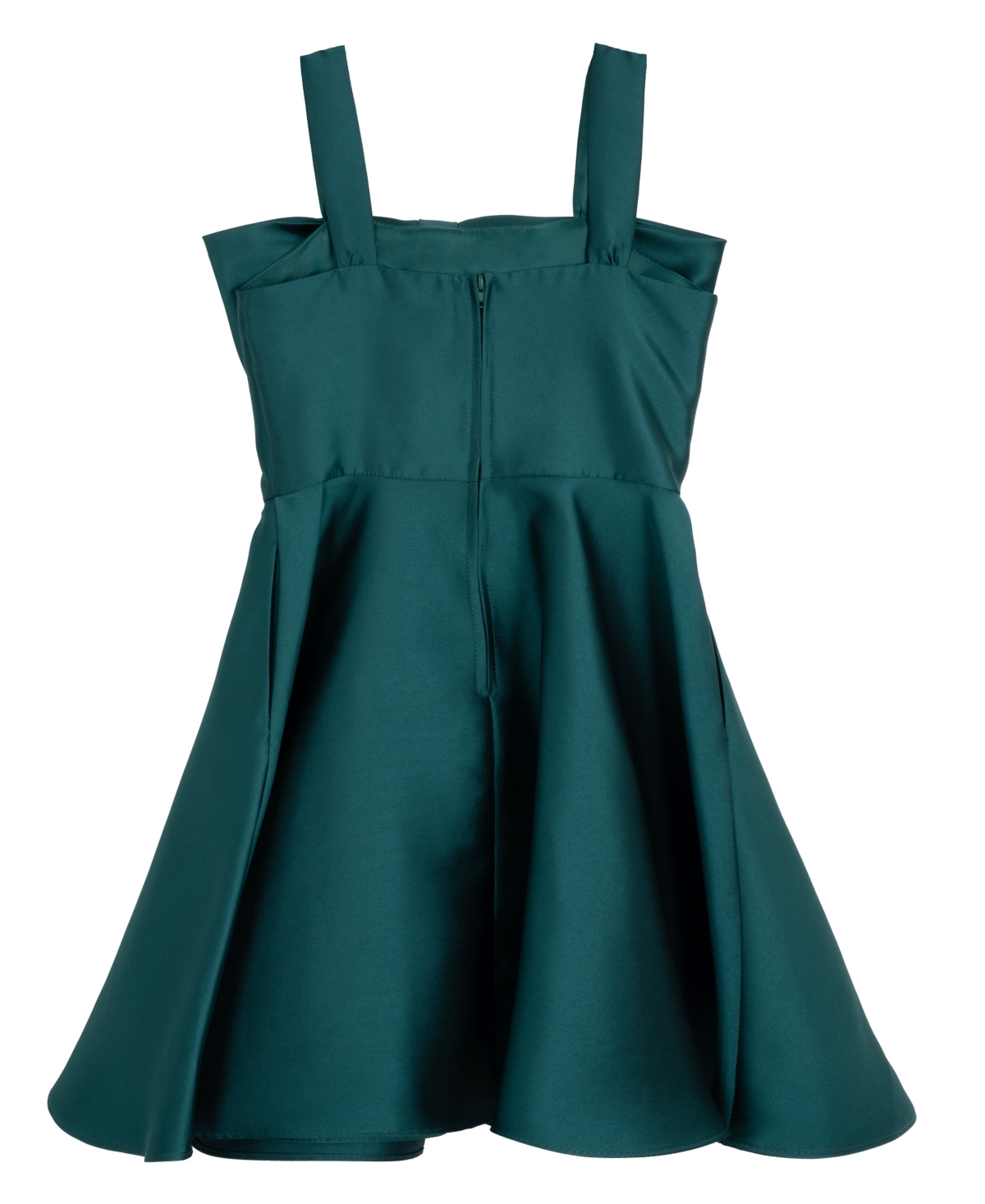 Rare Editions Girls 7-16 Asymmetrical Bow Sleeveless Mikado Dress In Green
