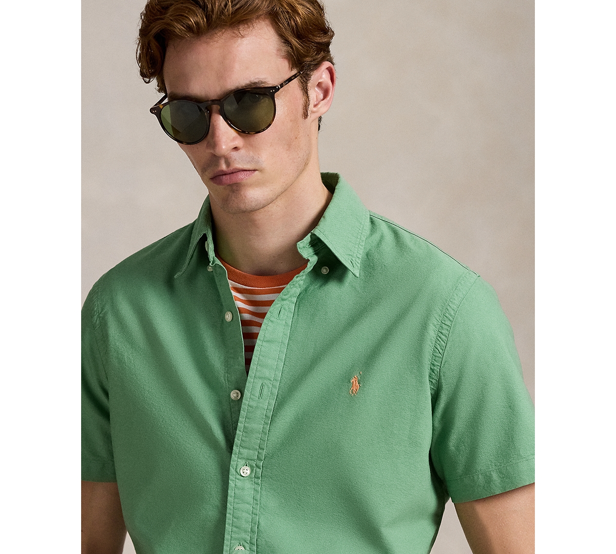 Polo Ralph Lauren Men's Classic Fit Garment-dyed Oxford Shirt In Green