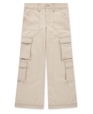 Girls' Wide-Leg Twill Cargo Pants