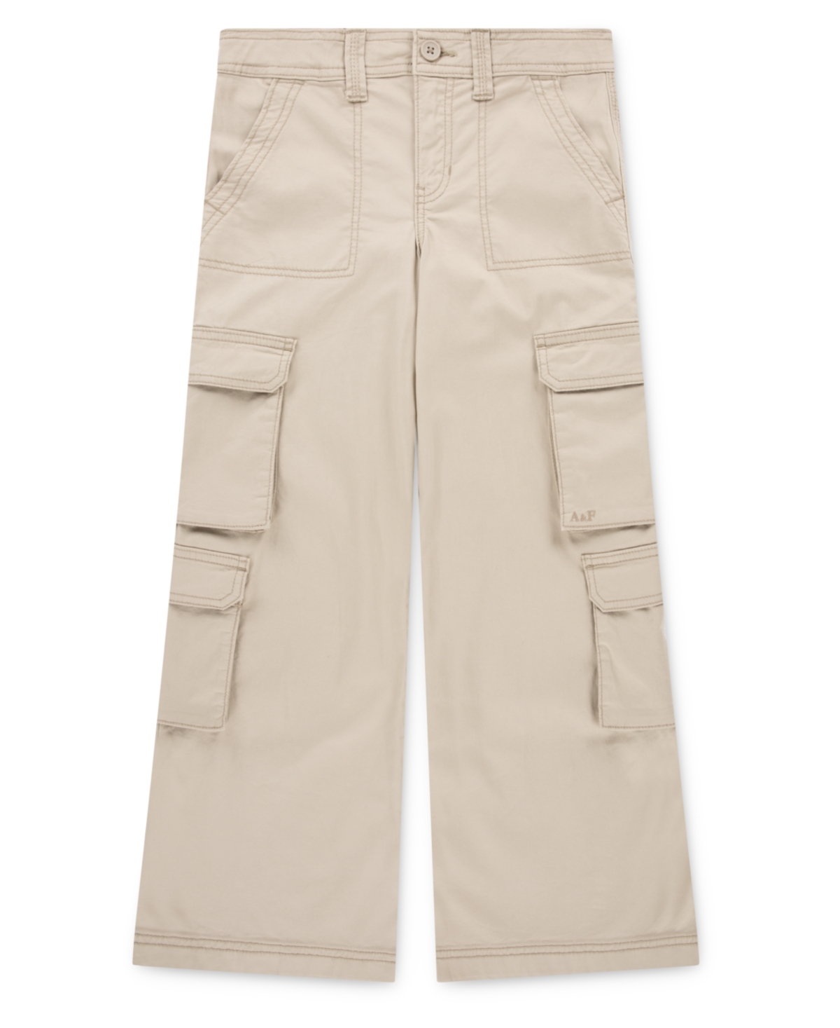 Abercrombie Girls 5â18 Wide-leg Twill Cargo Pants In Brown