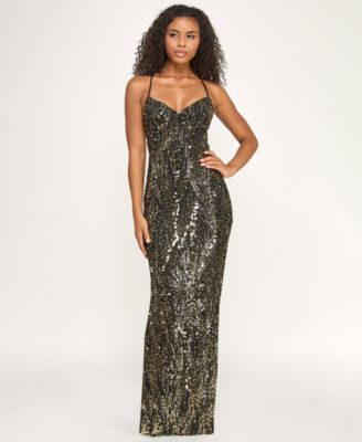 SENI & CADE - Women's Back Spaghetti Lace Long Dress