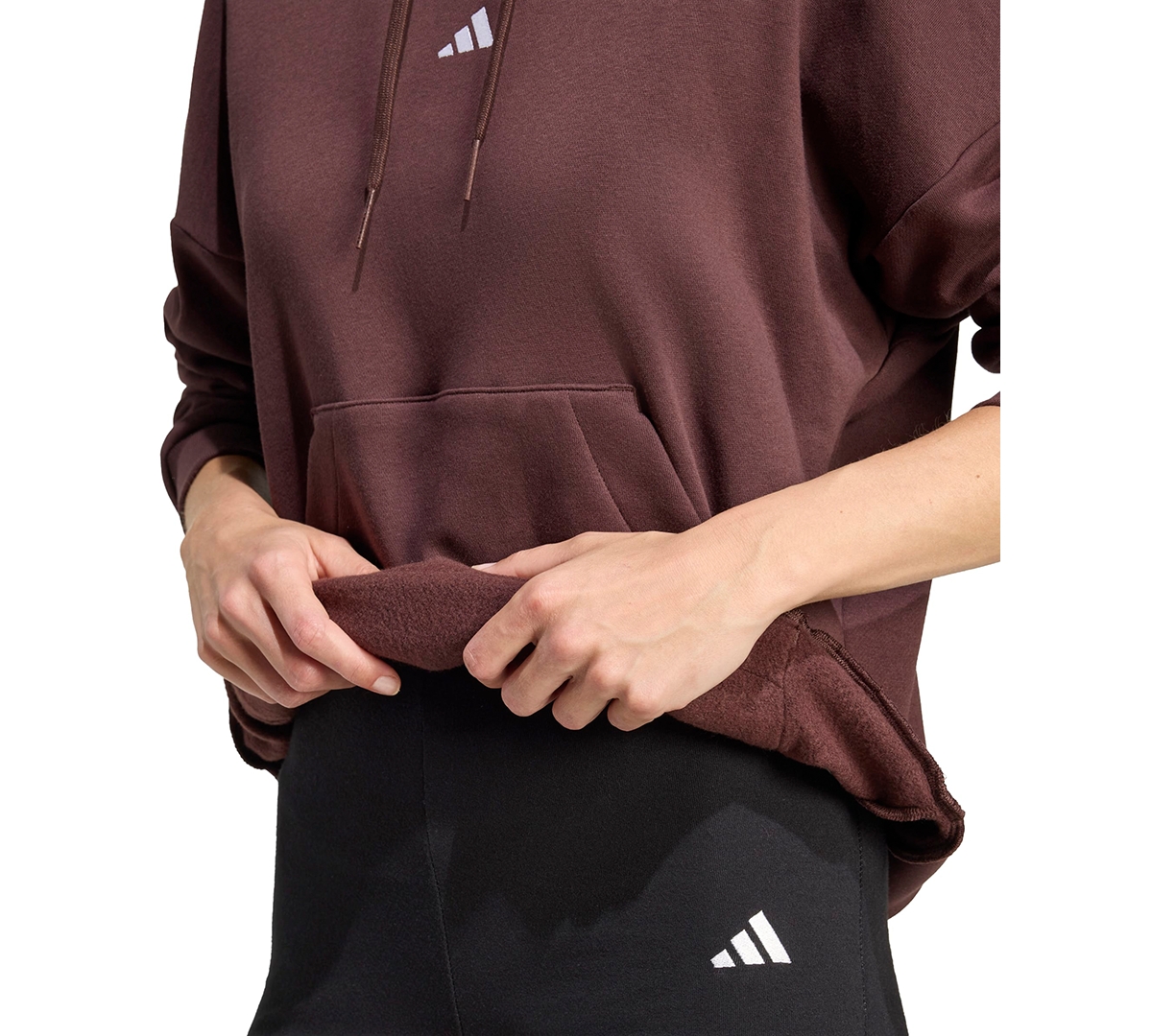 Adidas Originals Women's Essentials Long-sleeve Logo Hoodie In Burgundy