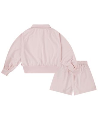 Girls' 4-6X Collar Sweatshirt and Shorts, 2-Piece Set