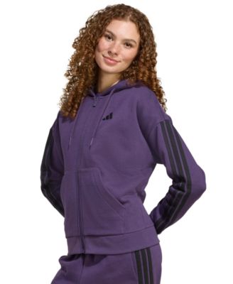 adidas - Women's Essentials 3-Stripes Full-Zip Fleece Hoodie